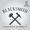 Logo for blacksmith, typographic logotype, badge