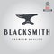 Logo for blacksmith, typographic logotype, badge