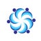 Logo blue teamwork business unity people