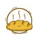 Logo of Bread. Set Of Loaves. Emblem of the bakery. Brown fried crust