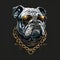 logo bulldog vector art gold chain artic wearing glasses cool image generative AI