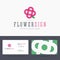 Logo and business card template with abstract flower sign.