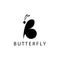 Logo butterfly vector illustration initial b alphabet design