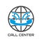 Logo call center, looks like smile. Icon support communication phone