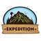 Logo for Camping Mountain Hiking Adventure, Emblems, and Badges. Camp in Forest Vector Illustration Design Elements Template