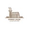 Logo chimney wooden house minimalist design