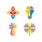 Logo church. Christian symbols. Colored solutions