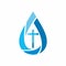 Logo church. Christian symbols. A drop. Jesus - the source of living water