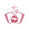 Logo of the church and ministry. The open bible, the cross of Jesus Christ and the dove are a symbol of the Holy Spirit.