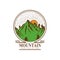 Logo Circular Mountain view. explorer logo. explorer vector illustration