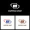 Logo coffee chat. Chat coffee colorful logo design template, logo for internet cafe.