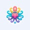 Logo of a Colorful Octopus