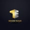 Logo concept design in golden premium style for letter T and E