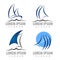 logo concept design. sailboat set Symbol graphic template element vector