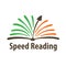 Logo for courses speed reading or words per minute test.