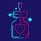Logo covid-19 vaccine Love Heart symbol in bottle and Syringe Tip with cross icon, Vaccination Campaign sponsor support concept