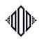 Logo D. Rhombus Monogram 3 Letters Alphabet Font Logo Logotype Embroidery