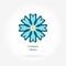 Logo daisy. Stylized flower logo for boutique. Simple geometric logo. Mandala.