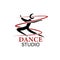 logo for dance school, dance studio. illustration