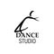 logo for dance school, dance studio. illustration
