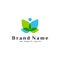 The logo design concept is a combination of leaves and people vector template