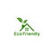 Logo design concept related to ecology and recycle with text `Eco Friendly`