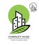 Logo Design of Real Estate Business. Property Development and Management. Eco City Building . Vector