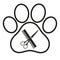 Logo for dog hair salon, styling and grooming shop, store for dogs.