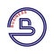 Logo. Double silhouette of the letter B inside the square