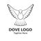 Logo Dove. Dove Of Peace. Flying pigeon. Vector illustration