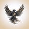 logo emblem symbol icon with bird eagle hawk falcon on white background