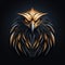 logo emblem symbol icon with the head of a bird eagle hawk falcon on black background