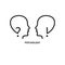 Logo of empathy, emotional intelligence. Two profiles