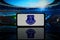 Logo of English Premier League club Everton on screen