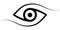 Logo eye calligraphic lines, vector elegant eye symbol insight foresight pride and sense unity