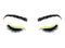 Logo eyelashes. The eyes of the girl with makeup. Vector illustration of eyebrows and eyelashes. Figure for a beauty