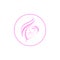 Logo face. young girl face silhouette - color logo. stylized female face for cosmetology - logo in a circle. Beauty industry -