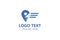 Logo Fast Geo point navigation design. Location Pin map icon