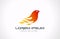 Logo Fire Flame Bird abstract icon. Phoenix concep