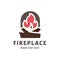 Logo fireplace vector into flat style trend