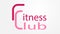 Logo fitness club in pink with the words `Fitness club`.