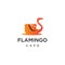 Logo flamingo cafe, with mug vector