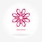 Logo for flower shop, interior. Pink circular flower logotype. Mandala logo.