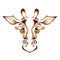 The logo of the giraffe is painted in brown, orange. Silhouette animal giraffe