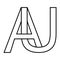 Logo gold, aurum sign au, ua icon sign interlaced letters A, U vector logo au, ua first capital letters pattern alphabet
