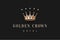 Logo with gold king crown, diamond and inscription Golden Crown Hotel