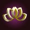 Logo gold lotus flower 3D vector image illustration graphic design