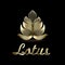 Logo gold lotus flower symbol of yoga vector image illustration graphic design