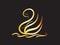 Logo golden swan silhouette tattoo line art vector