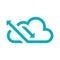 Logo green cloud with up and down arrows facing left, logo cloud statistics and data storage